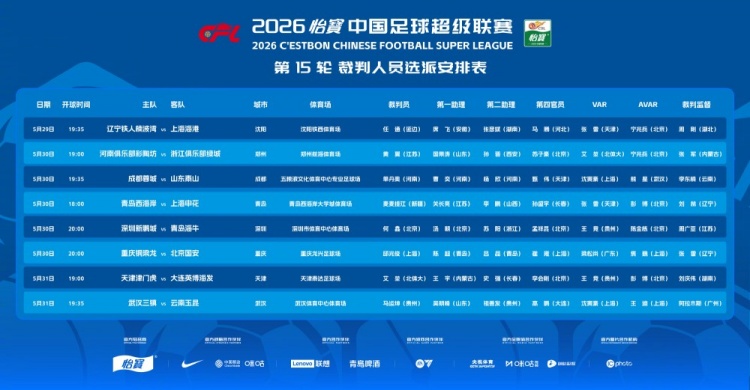 单丹奥执哨蓉城泰山焦点战 麦麦提江结束轮休执法西海岸vs申花