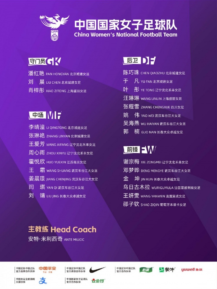 中国女足5月武汉集结 两战俄罗斯为亚运冲刺