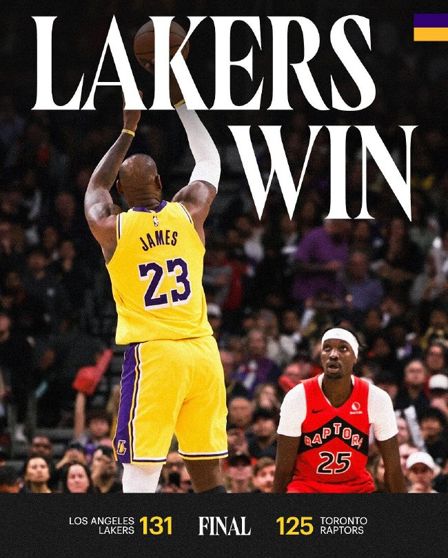 43分首节奠定胜局:湖人131-125送猛龙四连败 43分首节奠定胜局:湖人131-125送猛龙四连败